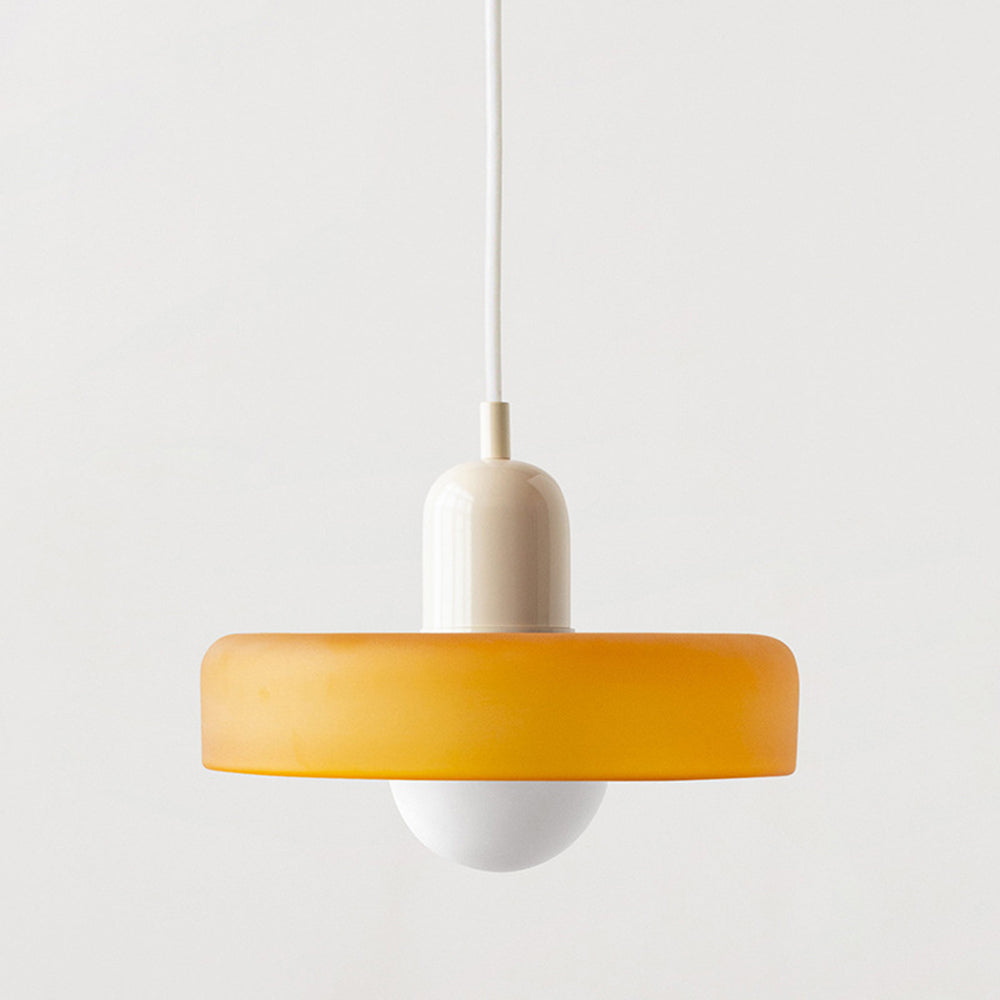 Vivolux | Pendelleuchte aus farbigem Glas | Elegante Hängeleuchte im Bauhaus-Stil | Designlampe für Wohnzimmer & Esszimmer