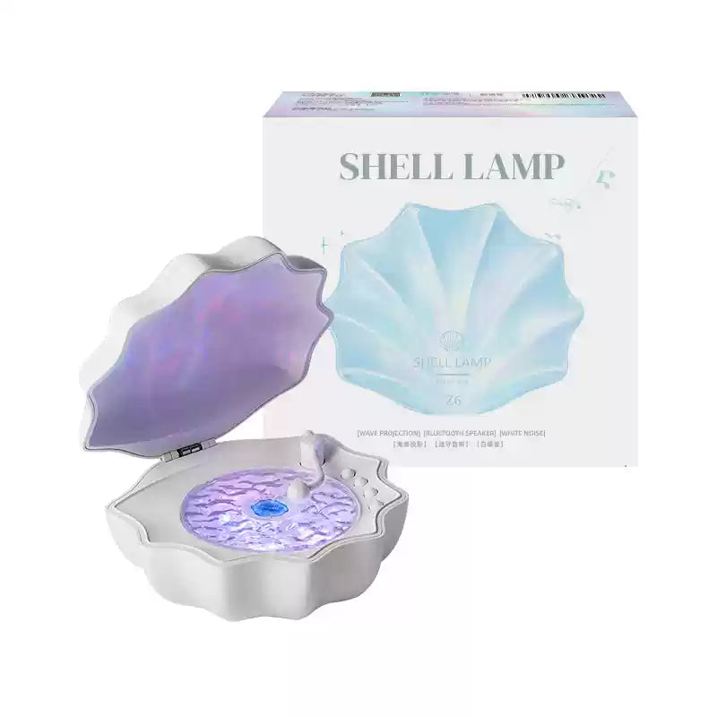 Vivolux | Shell Lampe Wellen Retro Bluetooth Plattenspieler LED Nachtlicht - Perfektes Geschenk für Kinder und Mädchen