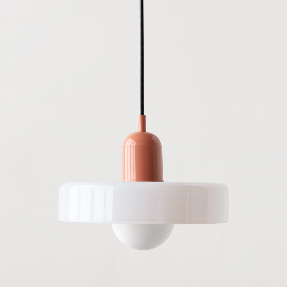 Vivolux | Pendelleuchte aus farbigem Glas | Elegante Hängeleuchte im Bauhaus-Stil | Designlampe für Wohnzimmer & Esszimmer