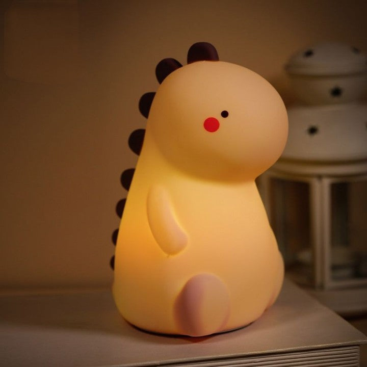 Vivolux | Squishy Silikon errötender Dinosaurier LED Nachtlicht - Perfektes Geschenk für Kinder und Mädchen
