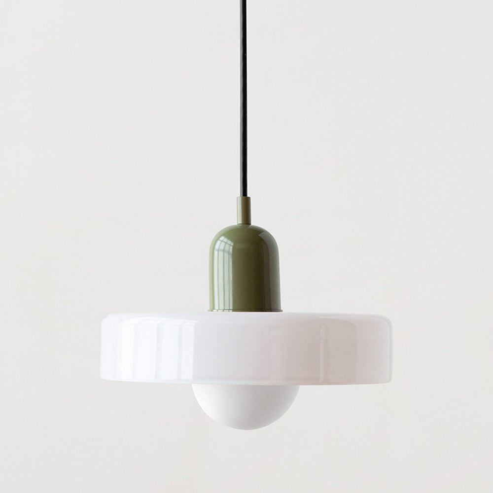 Vivolux | Pendelleuchte aus farbigem Glas | Elegante Hängeleuchte im Bauhaus-Stil | Designlampe für Wohnzimmer & Esszimmer