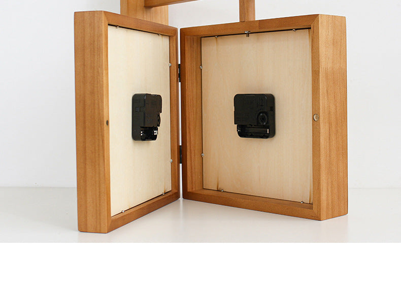 Vivolux | Wand-Eck-Zweiseitige Holz-Analoguhr