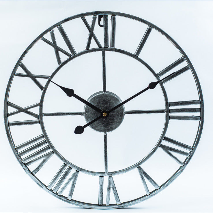 Vivolux | Roman Letters Große Stille Wand-Uhr 16 Zoll Eisen