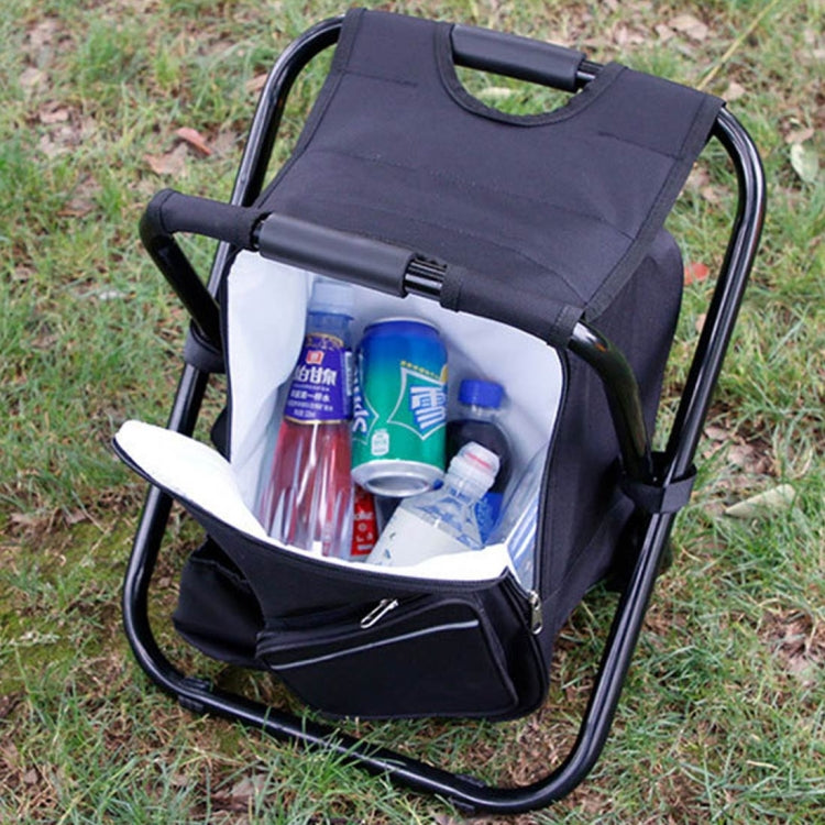 Vivolux | Outdoor Tragbarer Faltbarer Campingstuhl Leichter Angelstrandstuhl Edelstahlrohr Faltstuhl mit Kühlbeutel (Schwarz)