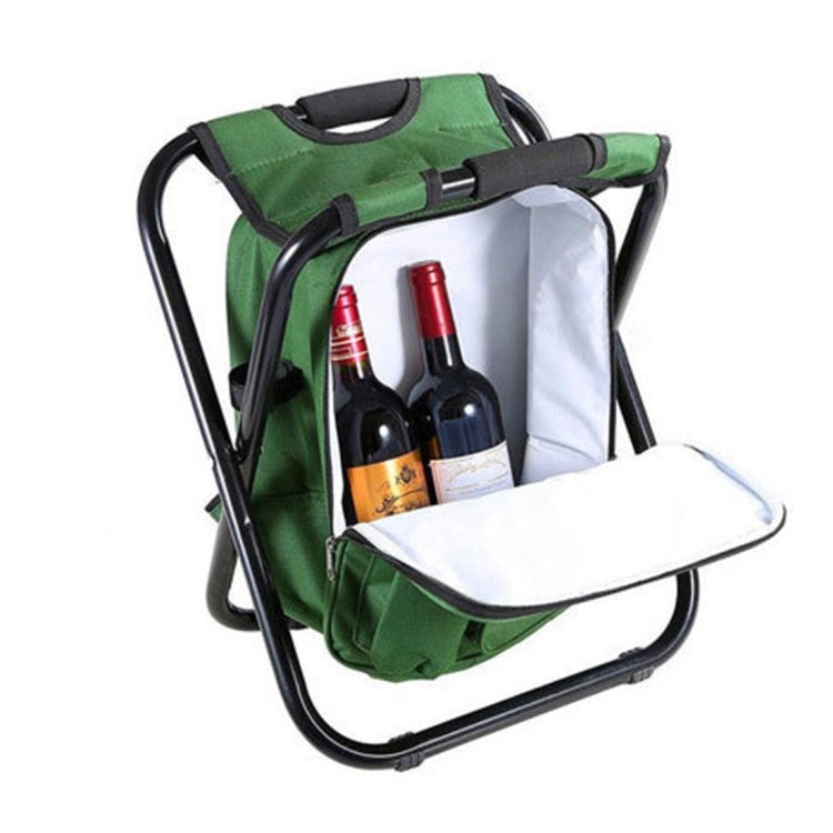 Vivolux | Outdoor tragbarer klappbarer Campingstuhl leichter Angelstrandstuhl Edelstahlrohr Klappstuhl mit Kühlbeutel (Grün)
