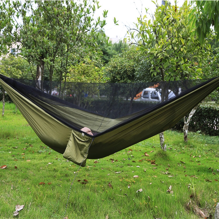 Vivolux | Tragbare Outdoor-Hängematte mit Moskitonetzen (Armeegrün)