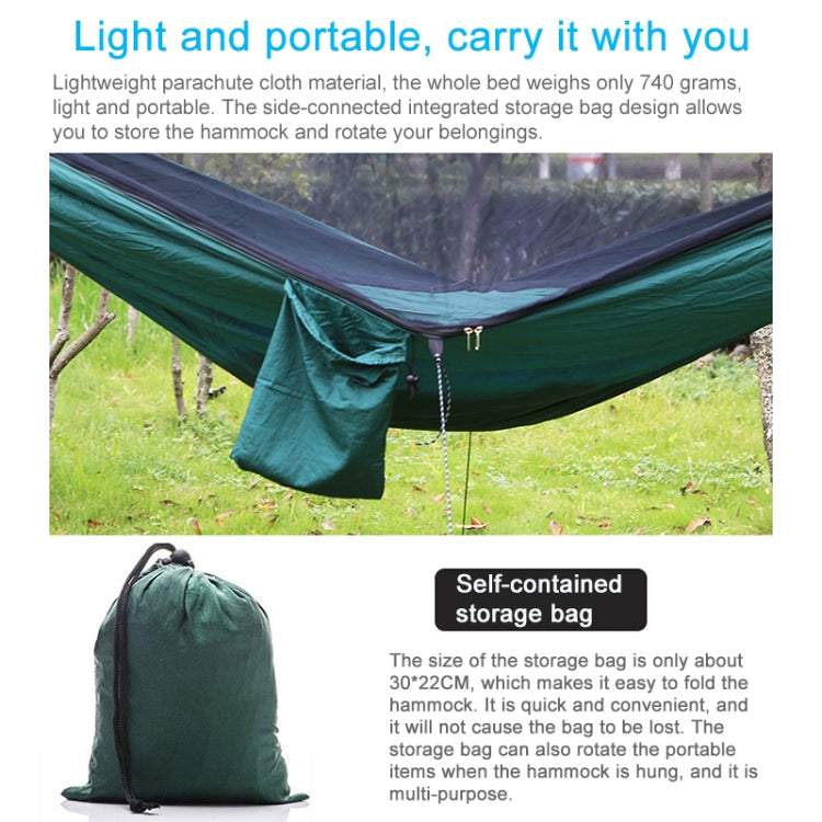 Vivolux | Tragbare Outdoor-Hängematte mit Moskitonetzen (Armeegrün)