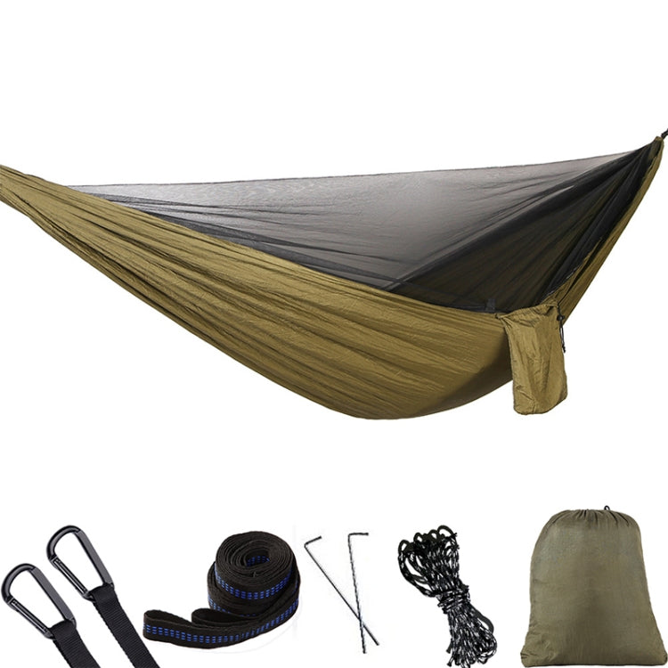 Vivolux | Tragbare Outdoor-Hängematte mit Moskitonetzen (Armeegrün)