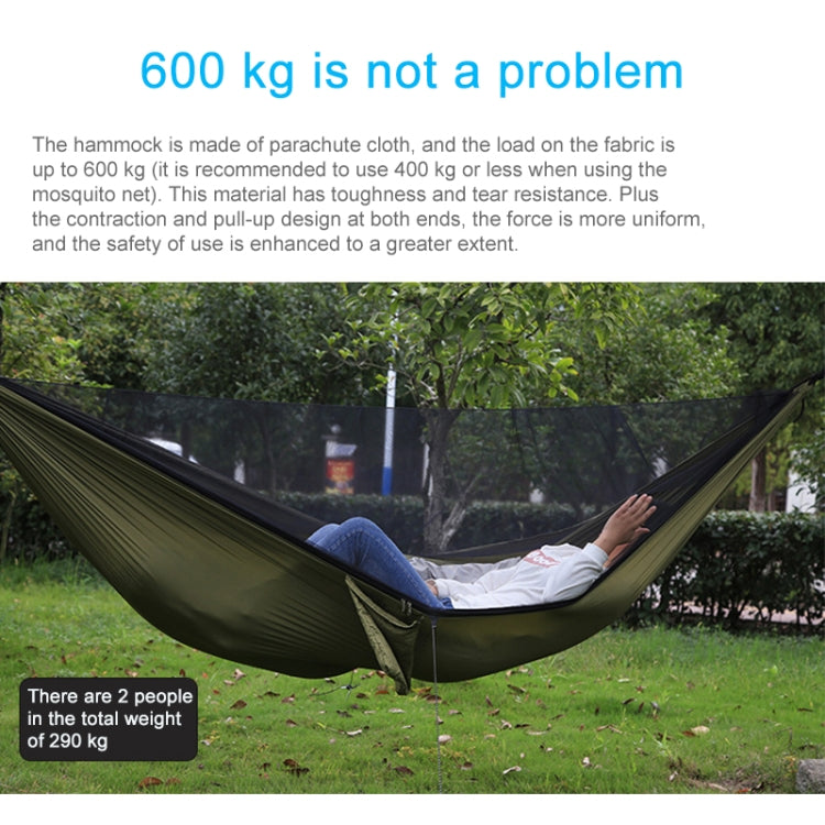 Vivolux | Tragbare Outdoor-Hängematte mit Moskitonetzen (Armeegrün)