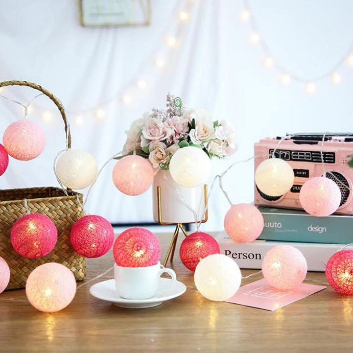 Vivolux | Royallure Baumwollballon-Lichterkette – Gemütliche Dekoration für Zuhause & Feiern