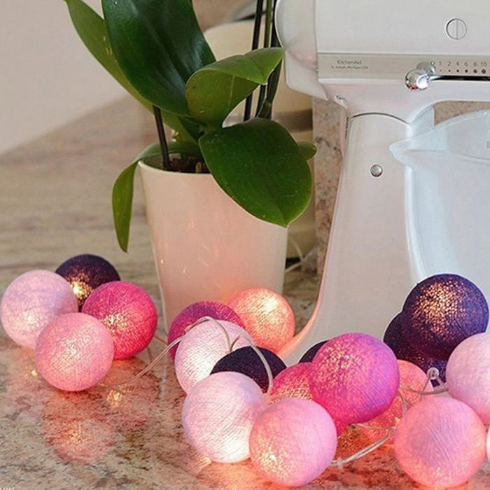 Vivolux | Royallure Baumwollballon-Lichterkette – Gemütliche Dekoration für Zuhause & Feiern