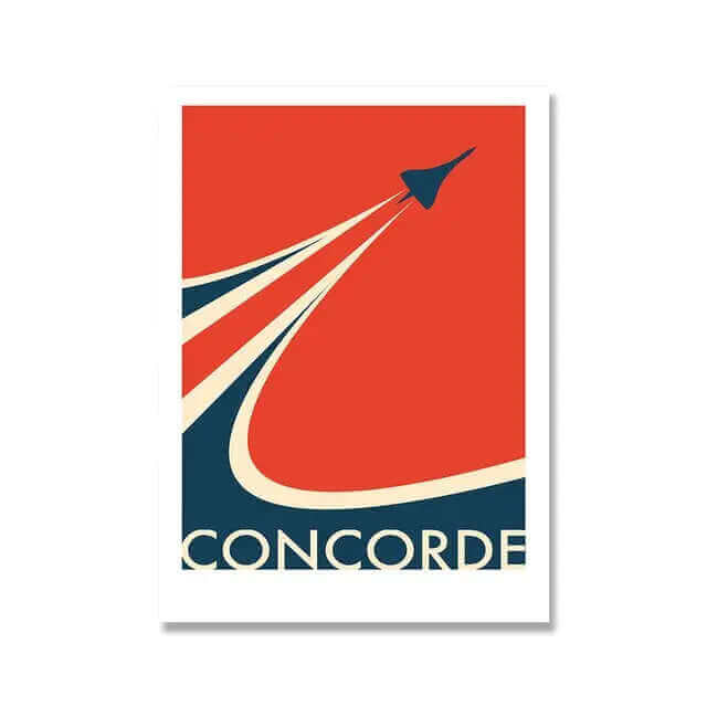 Vivolux | Retro Concorde Flugzeug Poster auf Leinwand
