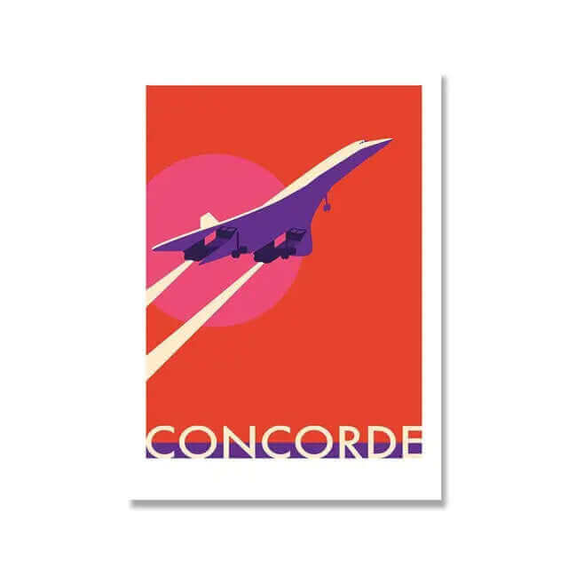 Vivolux | Retro Concorde Flugzeug Poster auf Leinwand