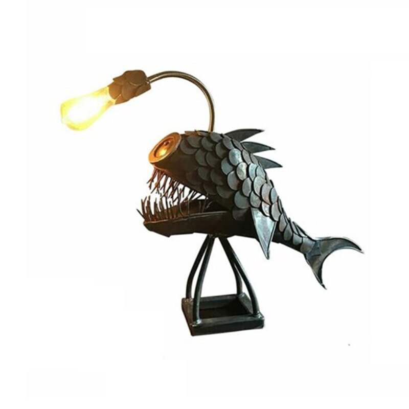 Vivolux | Retro Tischlampe Anglerfischlicht mit flexiblem Lampenkopf Künstlerische Tischlampen für Zuhause Bar Café Wohnkunst Dekorative Ornamente