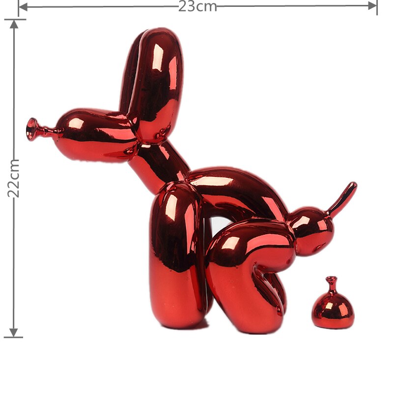 Vivolux | Ballonhund Skulptur, Ballon Kunst Statue, Mini Sammlerstück Figur, Wohnkultur, Harzfigur, Schreibtischaccessoires, Zimmerdekoration