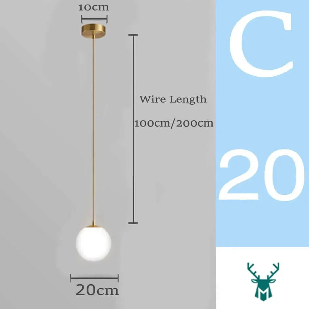 Vivolux | Mid-Century Modern Glas Ball Pendelleuchte