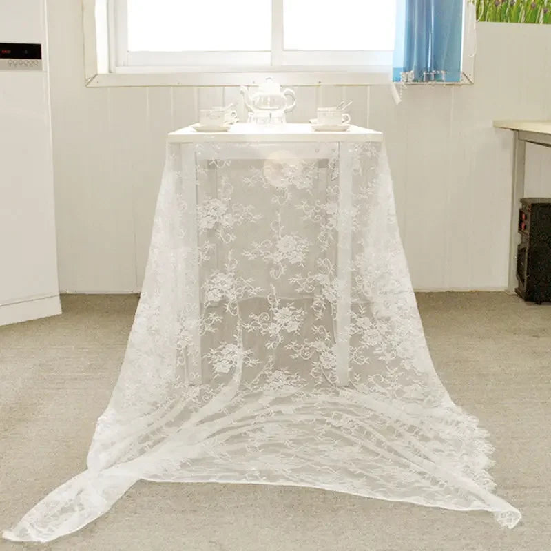 Vivolux | Rustikale Hochzeit Weiße Spitze Tischdecke Vintage Bestickte Empfangstisch Dekor Boho Party Valentinstag Tischdecke