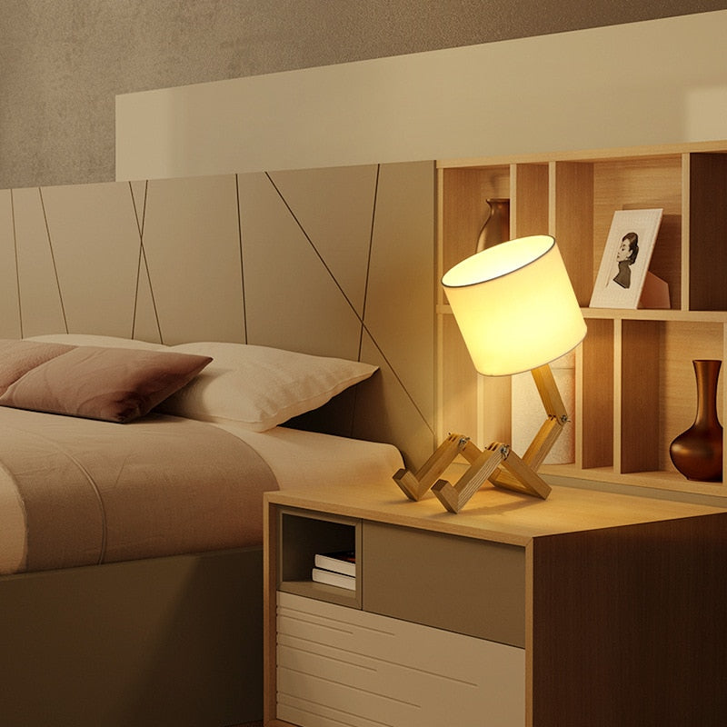 Vivolux | Robot Form Holz Tischlampe