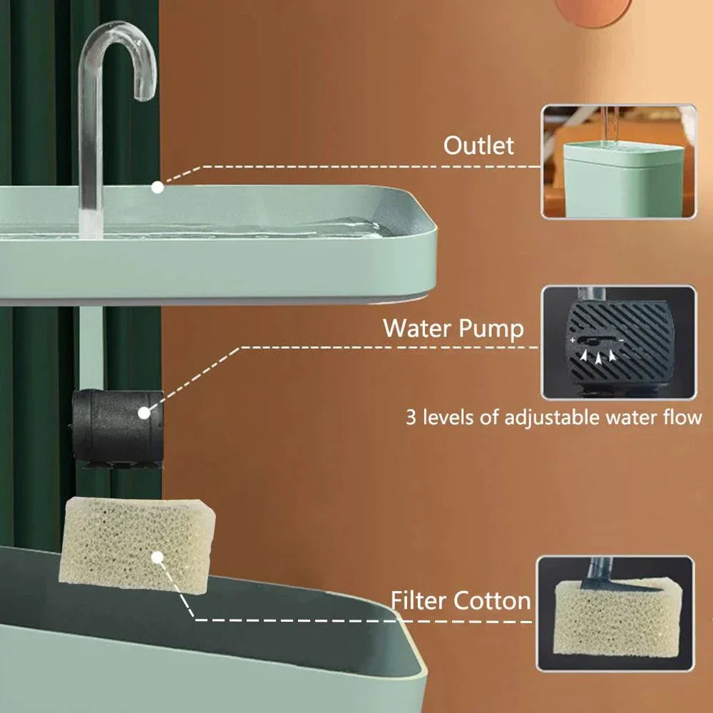 Vivolux | Ultra-leise Haustier-Wasserbrunnen mit intelligenter Filtration - 1,5 l Edelstahl
