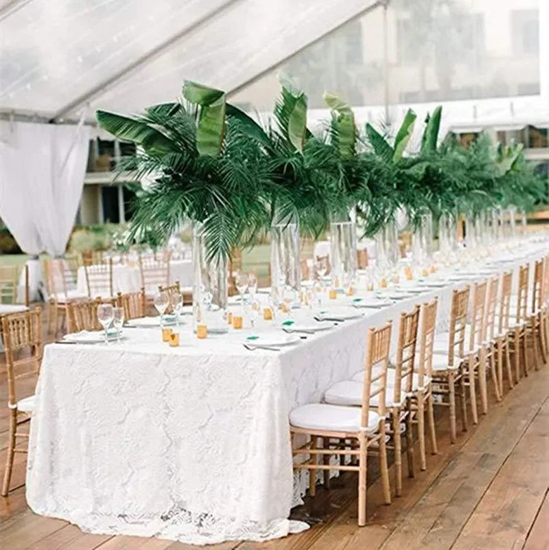 Vivolux | Rustikale Hochzeit Weiße Spitze Tischdecke Vintage Bestickte Empfangstisch Dekor Boho Party Valentinstag Tischdecke