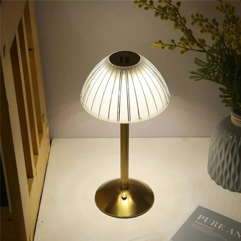 Vivolux | GlassGleam | Kabellose dreifarbige LED-Tischlampe mit Dimmfunktion