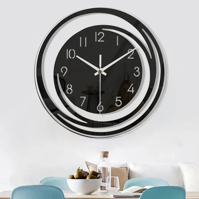 Vivolux | Acryl Wanduhr - Skandinavisches Design - Schwarz - Uhr
