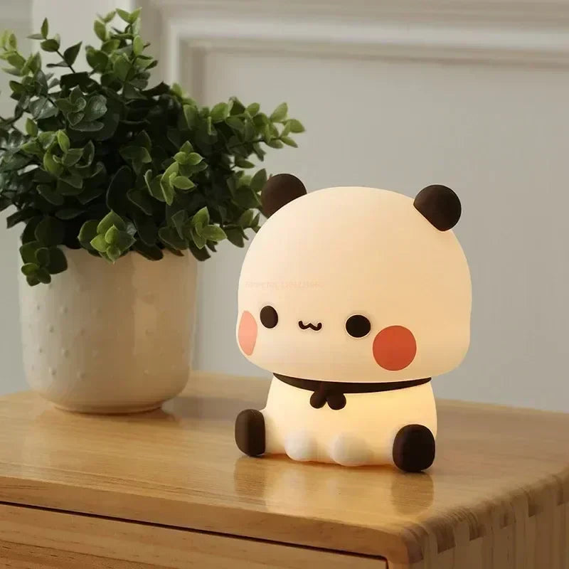 Vivolux | LED Nachtlicht Bär Panda Bubu und Dudu Lampe Niedliche Cartoon Nachtlichter Spielzeug Geschenke Tier Peripherie Schlafzimmer Dekorativ Wohnzimmer