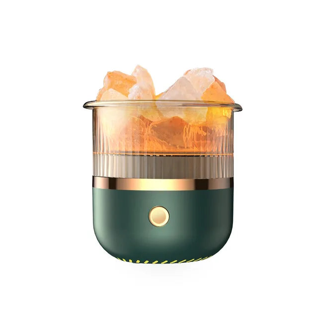 Vivolux | Himalaya Salzkrystalllampe & Ätherischer Öl Diffusor, USB Ultraschall Luftbefeuchter für Zuhause & Büro