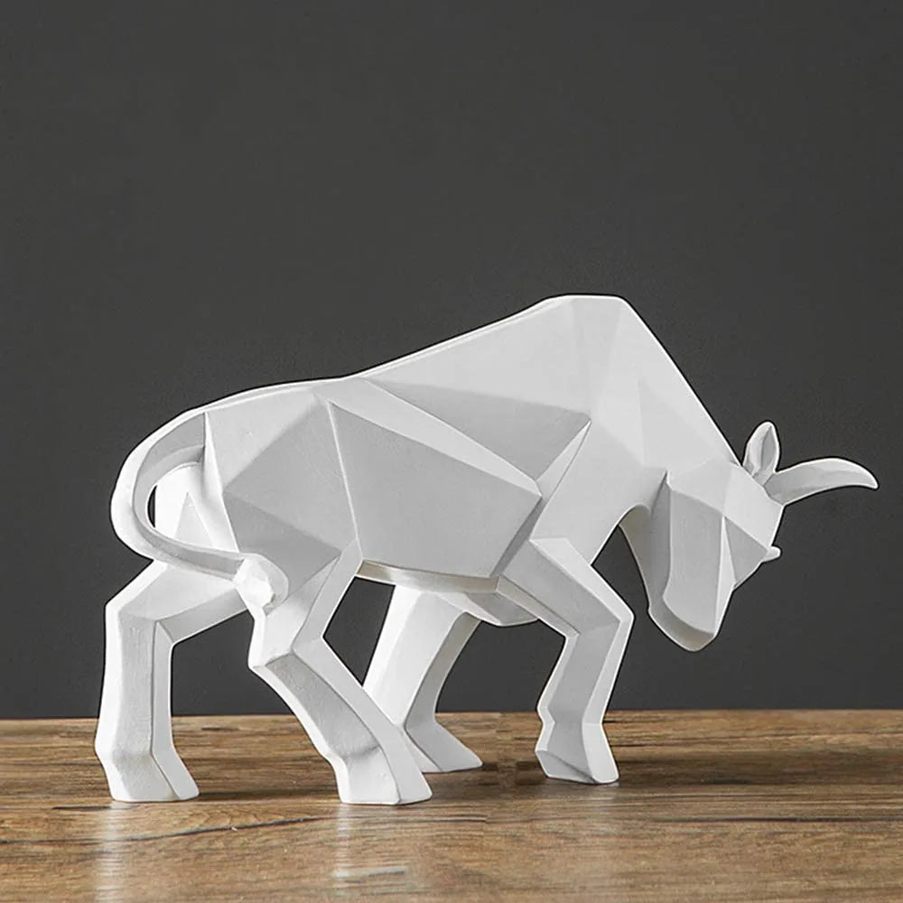 Vivolux | YuryFvna Morden Geometrische Stier-Statue, Ornament, Café, Rinderskulpturen, Tierfiguren, abstrakte Hotel-Heimdekoration