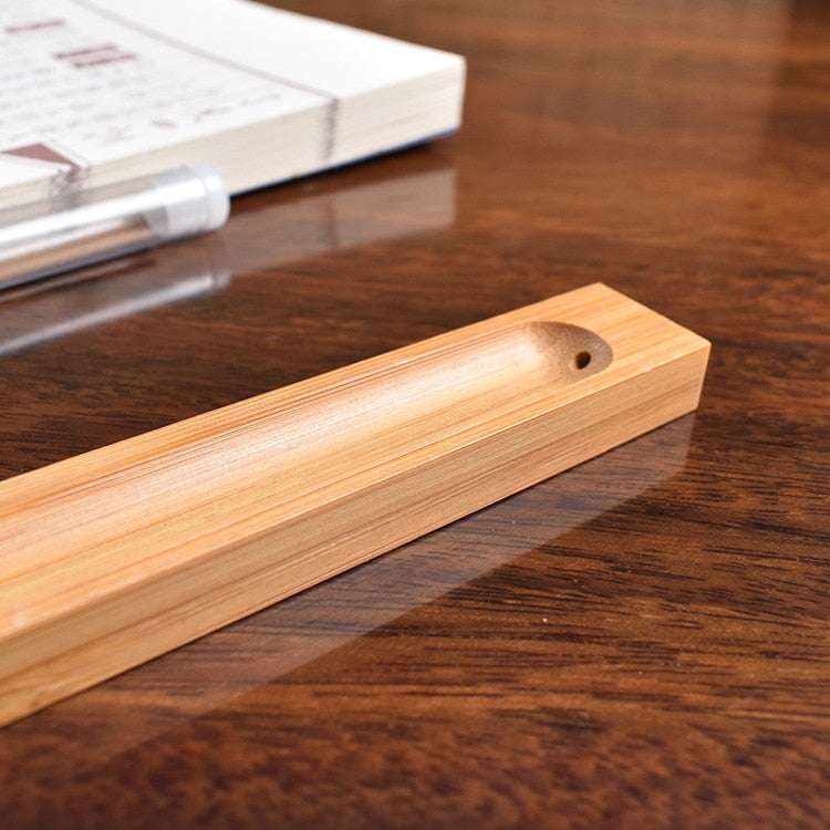 Vivolux | Sandelholz Basis Holz Räucherstäbchen Halter - 23cm Linie Räuchergefäß für Wohnkultur und Aromatherapie