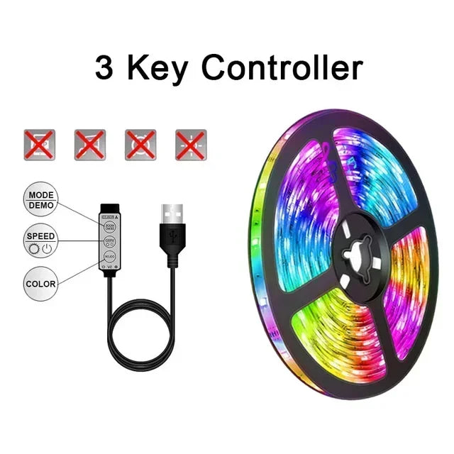 Vivolux | RGB 5050 LED Strip Light mit Fernbedienung & App-Steuerung - USB-betrieben