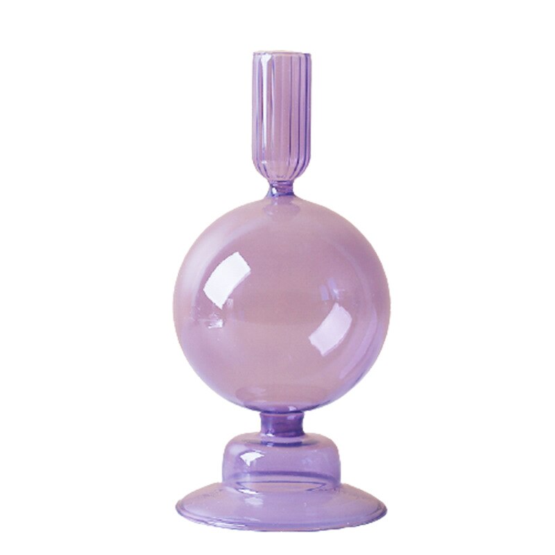 Vivolux | Lila Kerzenständer aus Glas