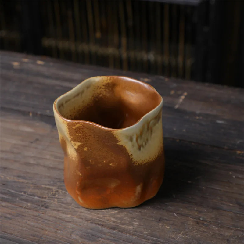 Vivolux | Unregelmäßige gedrehte Form Tasse 9,47 Unzen/280 ml Keramik Kaffee Teetasse ohne Griff Polychromatische kreative Keramik Tassen Kaffeetassen Retro