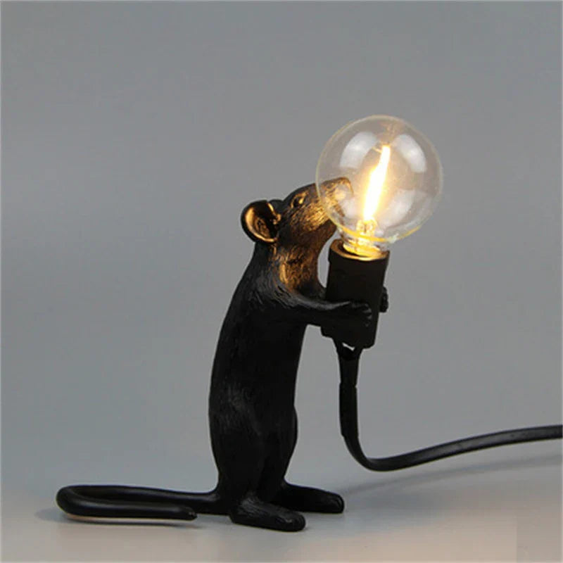 Vivolux | Moderne LED Tier Tischlampen: Harz Ratte, Katze und Eichhörnchen Nachtlichter