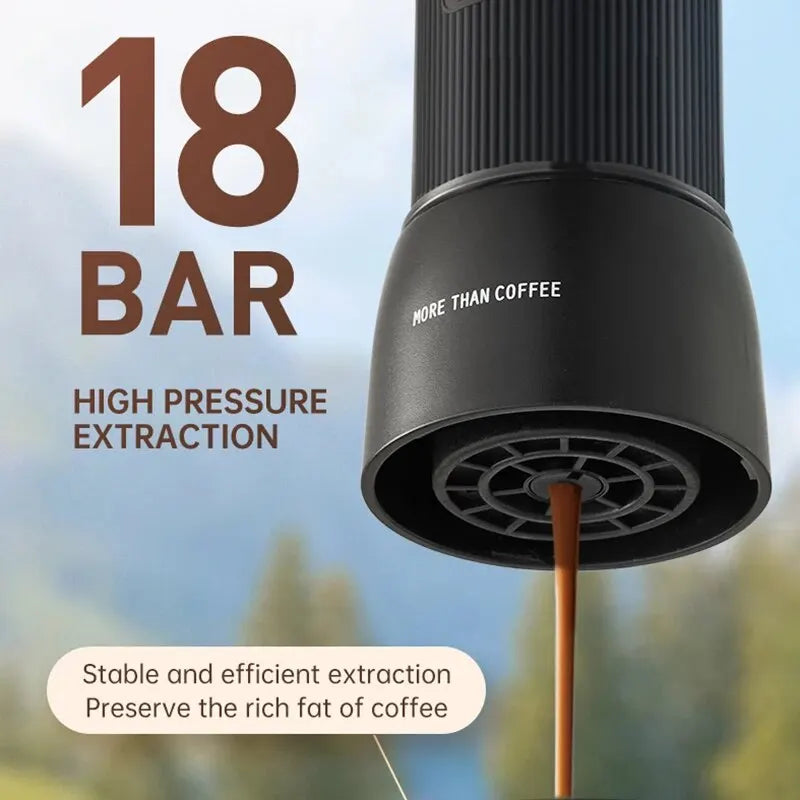 Vivolux | Tragbare Kaffeemaschine 18 Bar, Handdruckbetrieb, ZZUOM CM101, Kompakte Extraktion für Outdoor-Camping-Reise-Nutzung