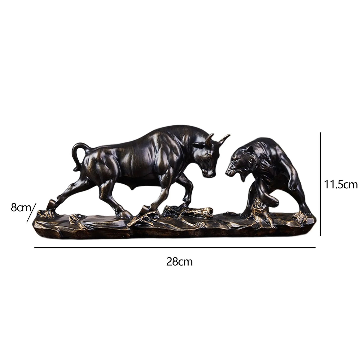 Vivolux | Feng Shui Bär und Stier Statue, Stier Figur, Sammlung Kuh Skulpturen Tier