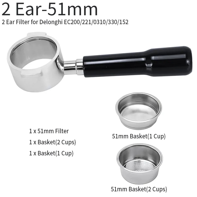 Vivolux | 51mm Kaffee Boden Siebträger Für Delonghi EC680 EC685 Ersatz Filter Korb Espresso Maschine Griff Cafe Zubehör