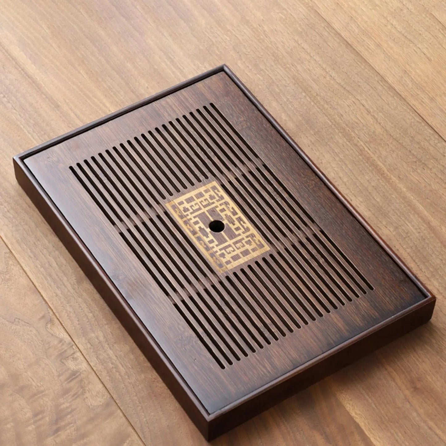 Vivolux | Chinese Tea Tray with Water Storage Box Durable Simple Drainage Type Plate Tea Serving Tray for Teahouse Home Household Office