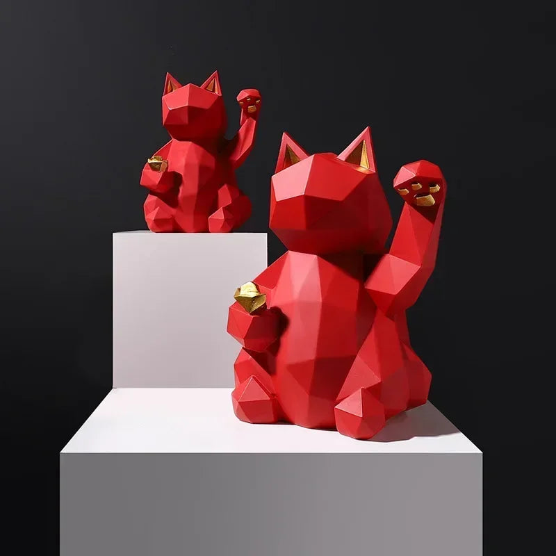 Vivolux | Nordic Minimalismus Geometrie Glückskatze Statuen