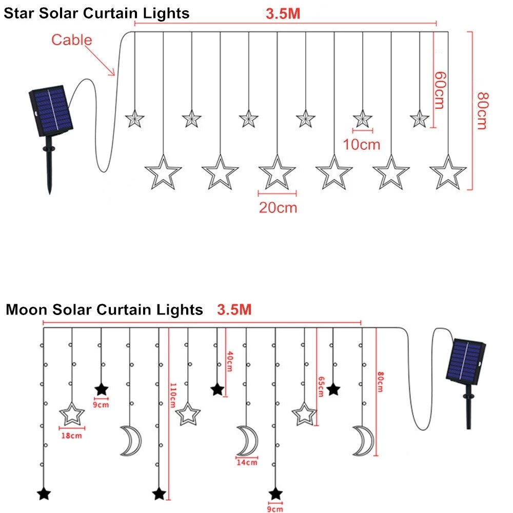 Vivolux | Solar Moon Star Lampe LED Lichterkette Dekoration