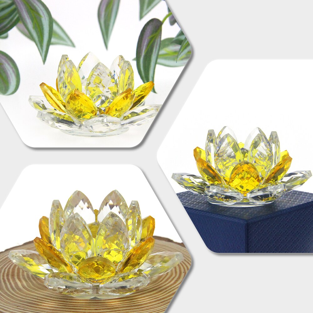 Vivolux | Kristall Lotus Blume Handwerk Glas Briefbeschwerer Hause Dekoration Ornamente Figuren Hause Hochzeit Party Decor Geschenke Souvenir