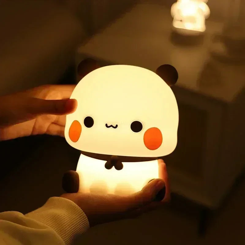 Vivolux | LED Nachtlicht Bär Panda Bubu und Dudu Lampe Niedliche Cartoon Nachtlichter Spielzeug Geschenke Tier Peripherie Schlafzimmer Dekorativ Wohnzimmer