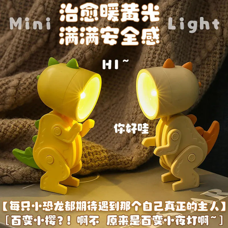 Vivolux | Süße LED-Nachtlampe - Mini-Hund, Hirsch, Dinosaurier Falt-Tischlampe für das Kinderzimmer