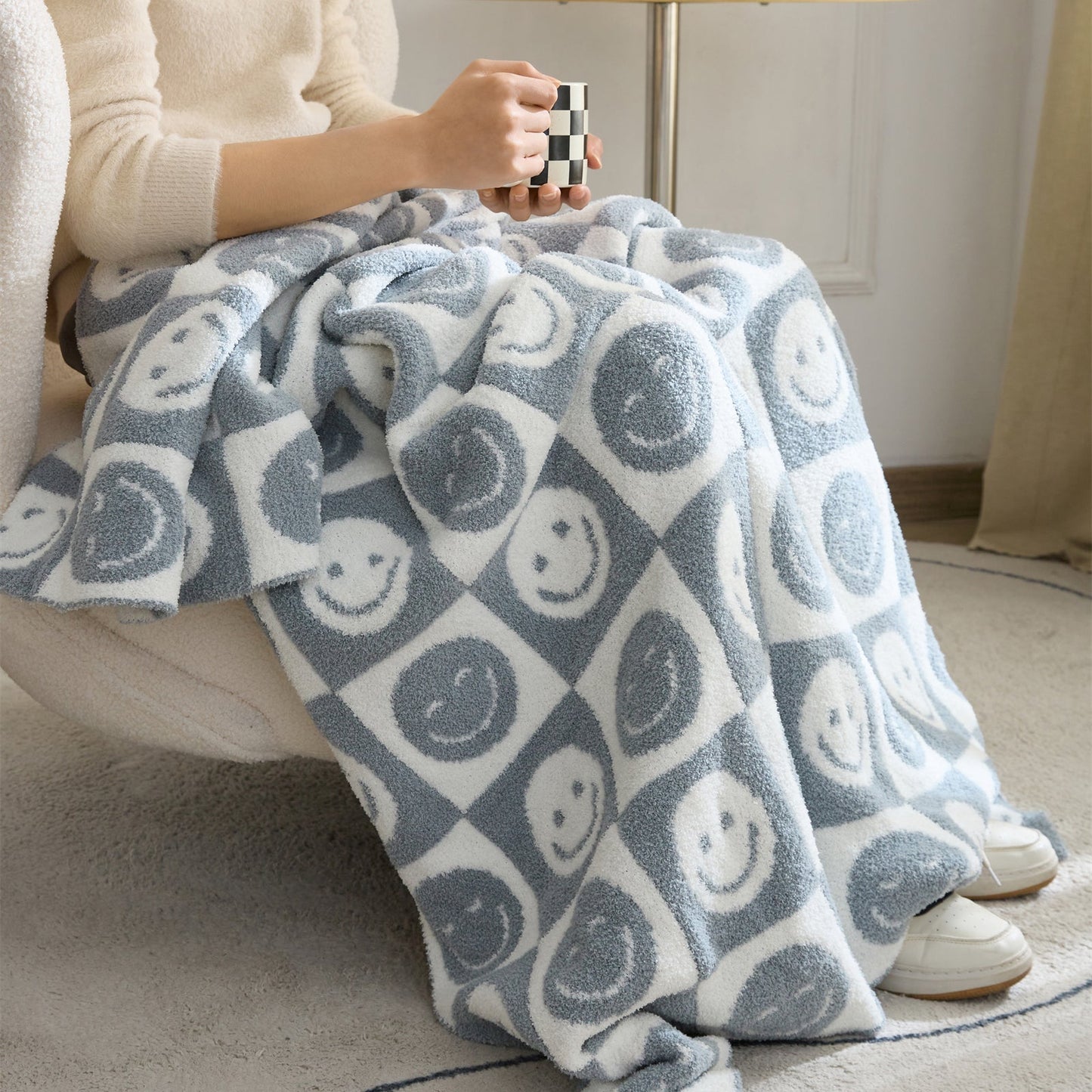 Vivolux | Smiley Kariert Decke