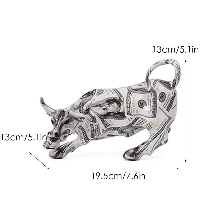 Vivolux | Graffiti-Malerei Harz Bull Figuren Home Wohnzimmer Schlafzimmer Büro Desktop Feng Shui Ornamente Sammlung Statuen