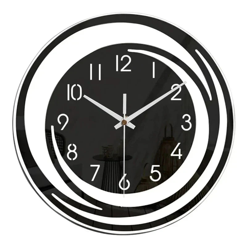 Vivolux | Acryl Wanduhr - Skandinavisches Design - Schwarz - Uhr