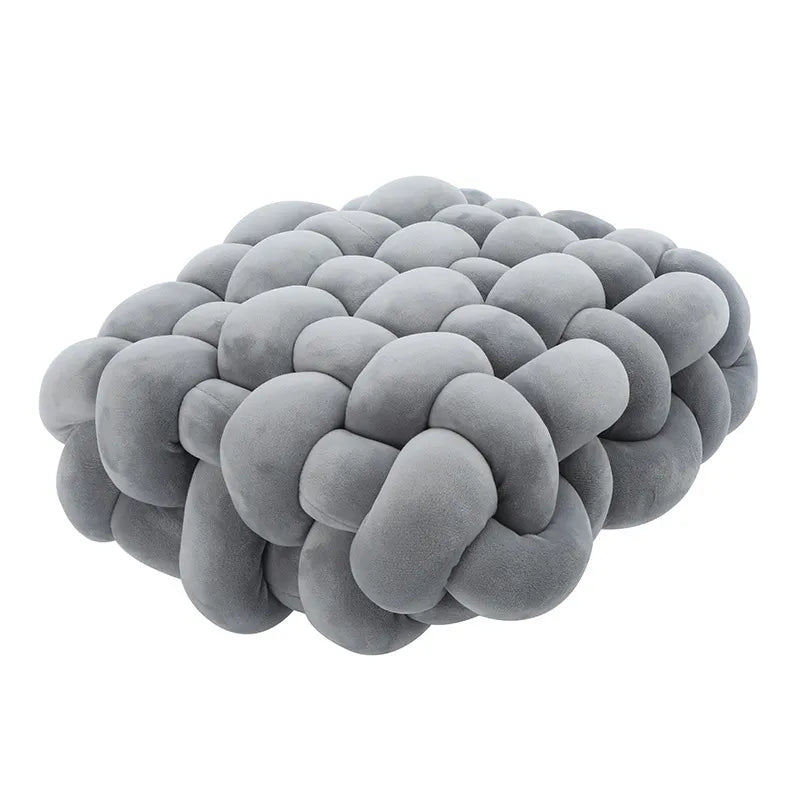 Vivolux | Wohnzimmer Weicher Plüsch Knoten Kissen Sofa Kissen Einfarbig Quadratisch Handgewebtes Zuhause Wurfkissen Quadratisches Gewebtes Sitzkissen Kissen