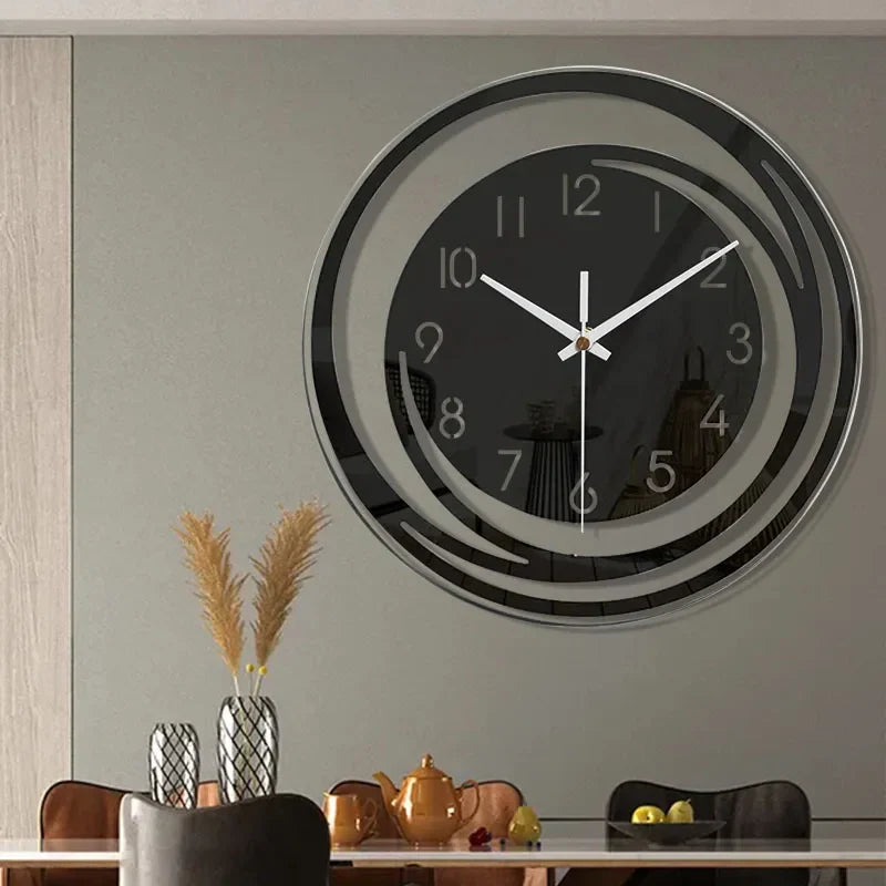 Vivolux | Acryl Wanduhr - Skandinavisches Design - Schwarz - Uhr