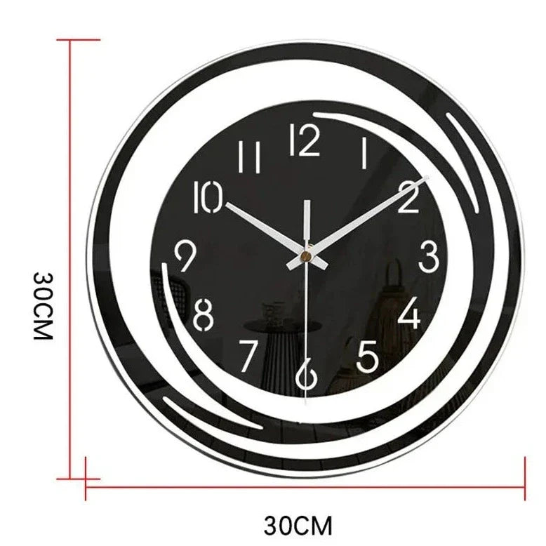Vivolux | Acryl Wanduhr - Skandinavisches Design - Schwarz - Uhr