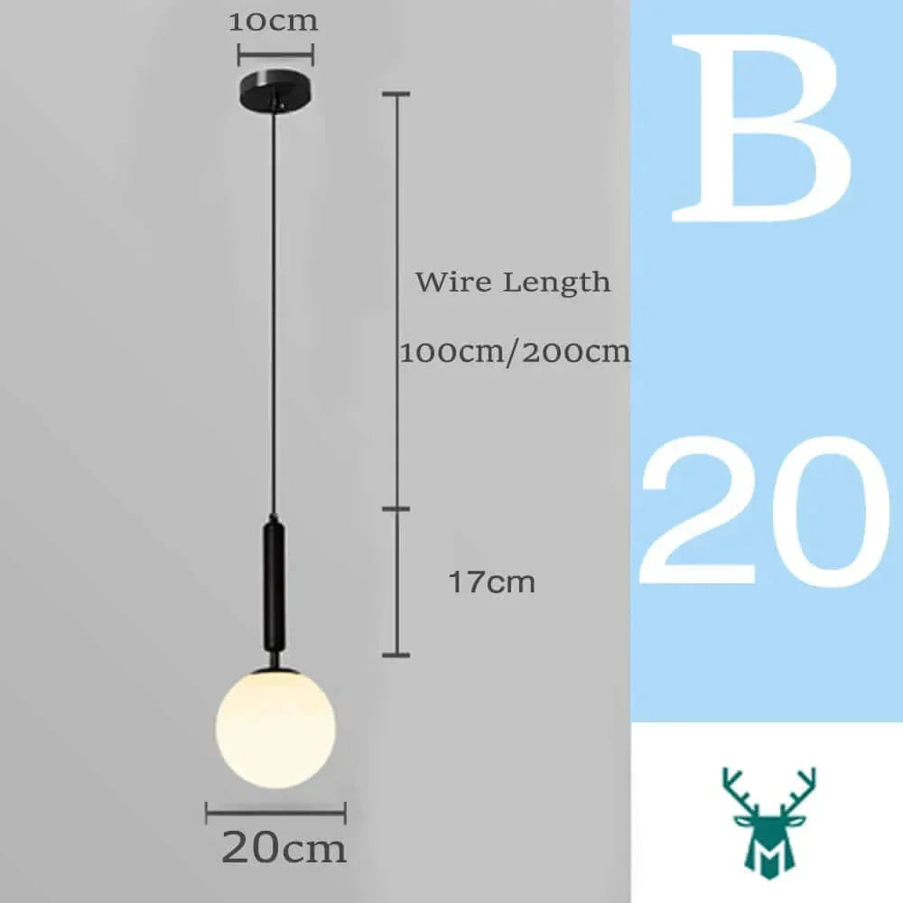 Vivolux | Mid-Century Modern Glas Ball Pendelleuchte